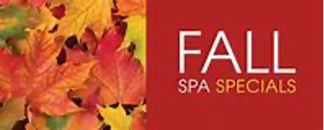fall spa specials on leaf background